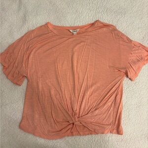 Takara Pink Short Sleeve Tie Front T-Shirt